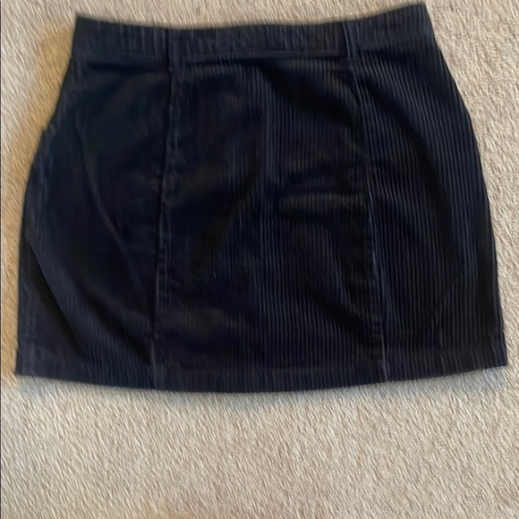 Forever 21 Black Corduroy A-line Mini Skirt Work - Picture 3 of 5
